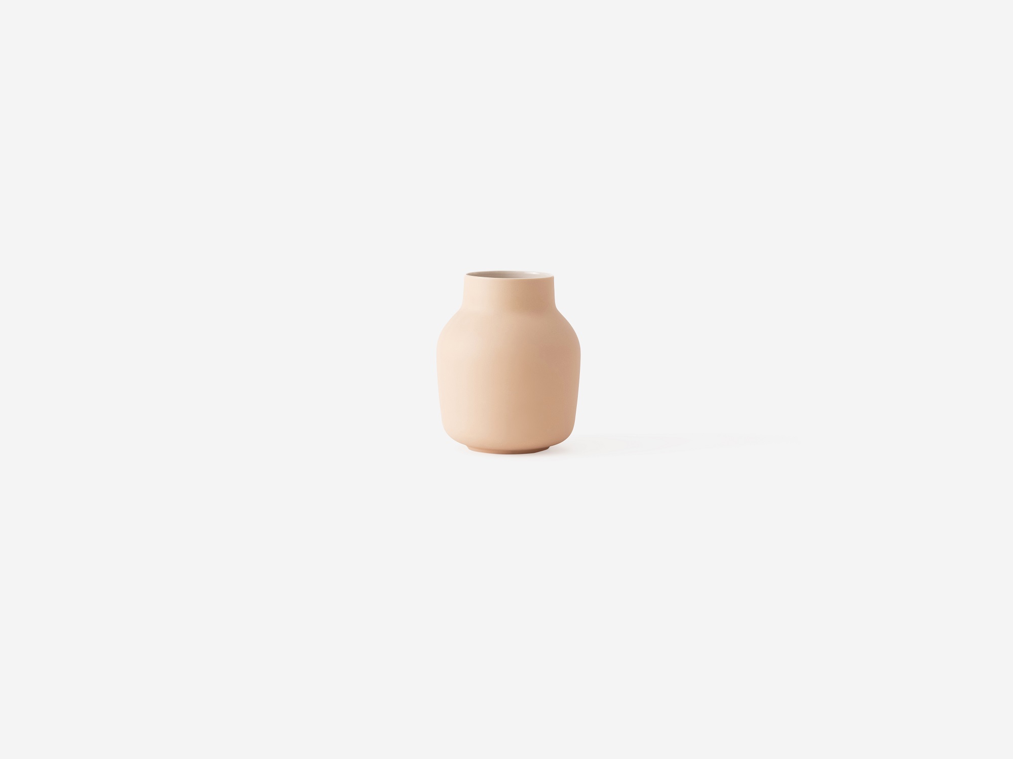 Medium blush ceramic vase front view